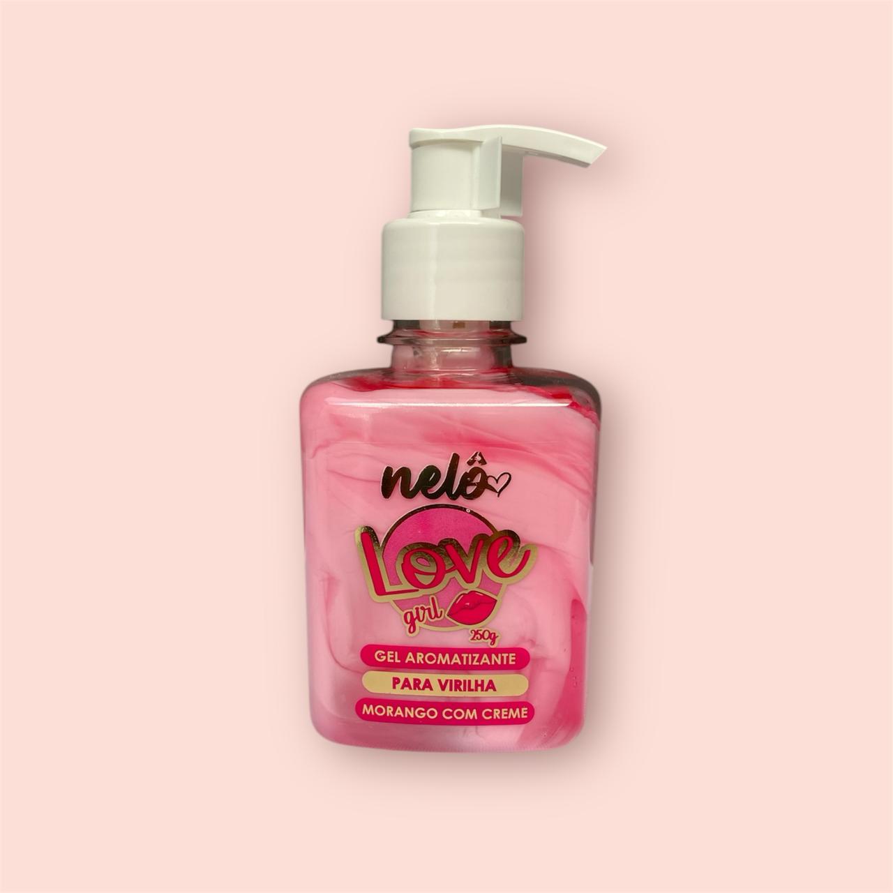 Gel Hidratante Aromático para Virilha Nelô Love Girl - Morango com Creme (250g)