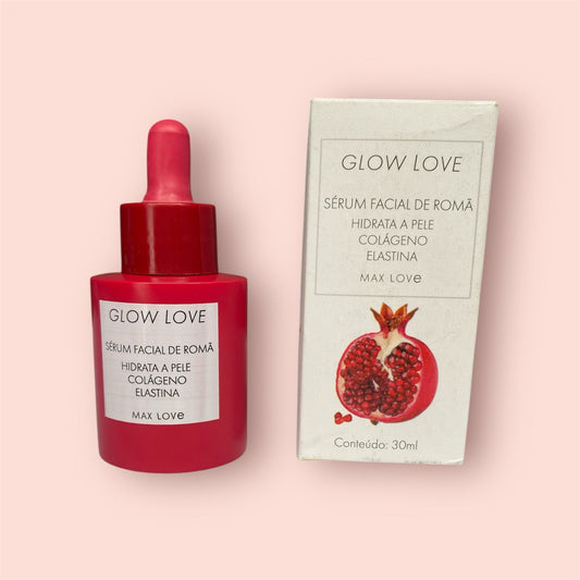 Sérum Facial Glow Love da Max Love - Romã com Colágeno e Elastina (30ml)