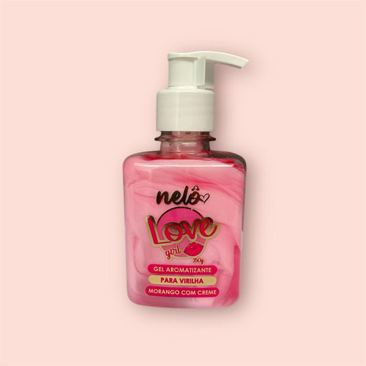 Gel Hidratante Aromático para Virilha Nelô Love Girl - Morango com Creme (250g)